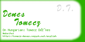 denes tomecz business card